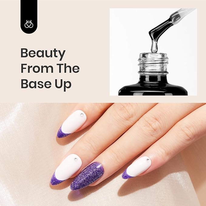 Beetles Gel Base Coat, 1Pcs 15ml Base Gel Nail Polish Upgraded Formula Long-Lasting Soak Off U V LED Lamp Needed DIY Home and Nail Salon Gifts for Women
