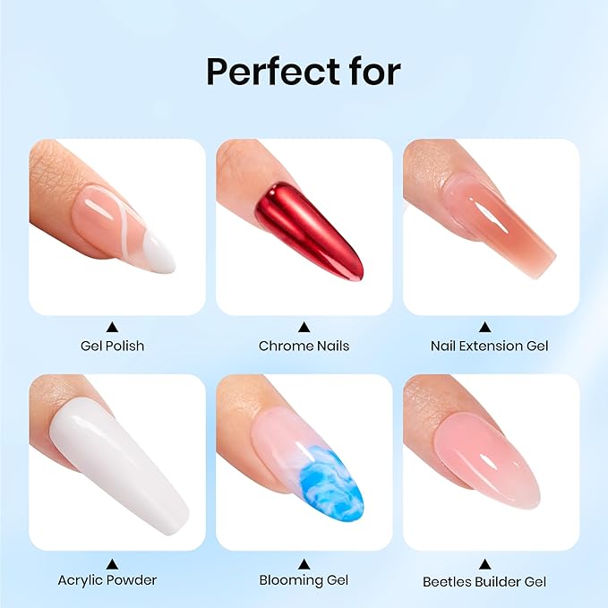 Beetles Gel Top Coat, 2Pcs 15ml Top Coat Gel Nail Polish No Wipe Clear High Gloss Shiny Long-Lasting Soak Off Nail Lamp, Home DIY Manicure and Nail Salon Gifts for Women