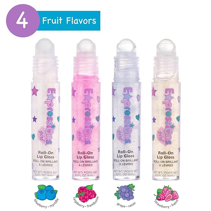 12pc Lip Gloss Necklace, Fruit Flavored Lip Gloss Set, Value Pack, Teen Girls Party Favors, Non Toxic Lip Gloss Necklaces For Girls