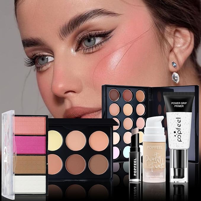 Makeup Set Box, Festival Surprise Assortment Gift with Professional Makeup Products, Cosmetics Set Party Favors for Women Girls Teenager, Vegan & Cruelty-Free, Set D