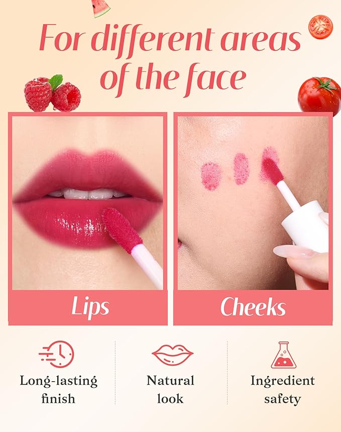 bayfree Lip Tint Stain Set, Lip Stain Long Lasting Lightweight Waterproof, Transfer-Proof, Non-sticky, Lip Makeup Matte Finish