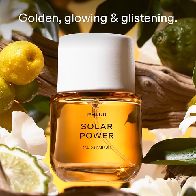 PHLUR Solar Power Eau de Parfum - Full Size Perfume Fragrance - Fruity Floral Perfume with Bergamot, Orange, Driftwood & Solar Musk (50mL)