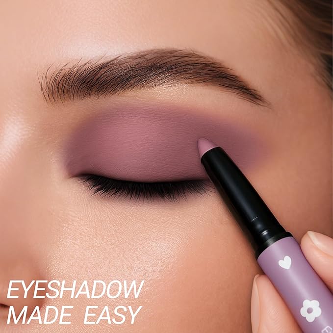 Erinde Smoky Mauve Eyeshadow Stick, Waterproof Nude Matte Eye Shadow Sticks, Cream Eye Shadow Pencil Crayon, Buildable & Blendable Long-Lasting Eyeshadow for Older Women, Vegan & Cruelty-Free, 105