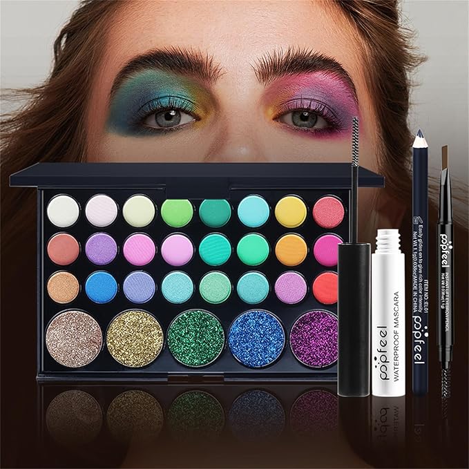 All in One Makeup Kit for Women Full Kit, Valentine's Day Gifts Set for Women Girls, Makeup Essential Bundle Include Eyeshadow Palette Lipstick Blush Foundation Concealer Mascara Eyebrow Pencil