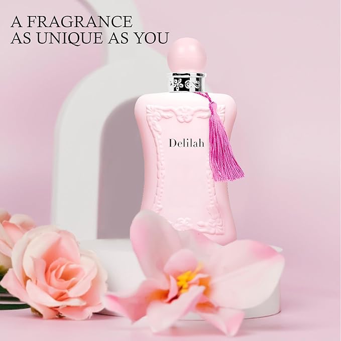 Perfume for Women Delilah Natural Spray Eau de Parfum,Romantic Rose Scent 3.4 Fl Oz Women Fragrance Bag for Travel Best Gift