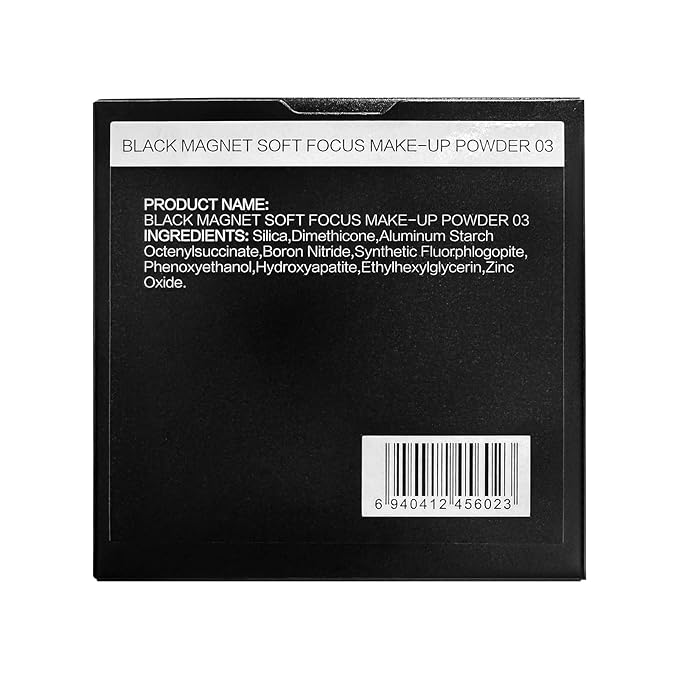 CARSLAN 2.0 Black Magnet Soft Focus Make Up Powder, Waterproof Loose Setting Powder, 24H Longlasting, Oil Control, Talc-Free Face Powder, 03 Translucent For Sensitive Skin, 0.28Oz