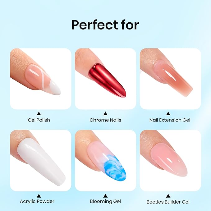 Beetles Top Coat Gel Nail Polish, 2Pcs 15ml No Wipe Gel Top Coat High Gloss Shiny Long-Lasting Clear Nail Polish Soak Off Nail Lamp Needed Home DIY Manicure Gifts for Women