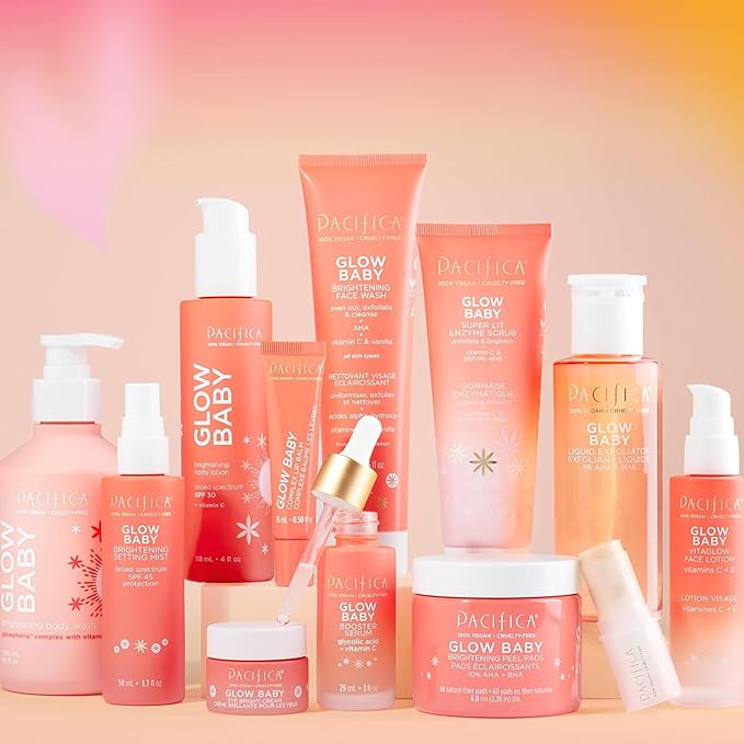 Pacifica Vitamin C Serum for Face – Glow Baby Brightening Facial Serum with Glycolic Acid – Vitamin C Booster Skin Care, Dark Spot Corrector, Vegan Skincare for Glowing Skin, Dermatologist Tested