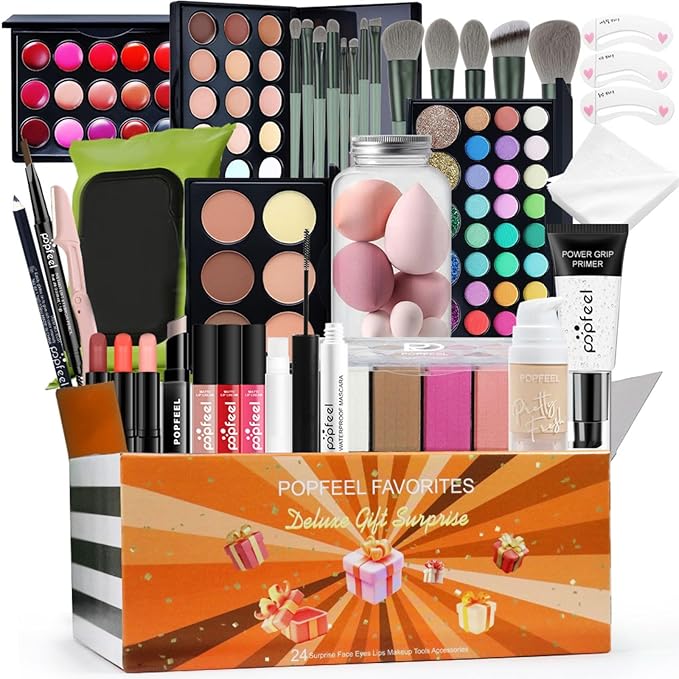 Makeup Set Box, Festival Surprise Assortment Gift with Professional Makeup Products, Cosmetics Set Party Favors for Women Girls Teenager, Vegan & Cruelty-Free, Set C
