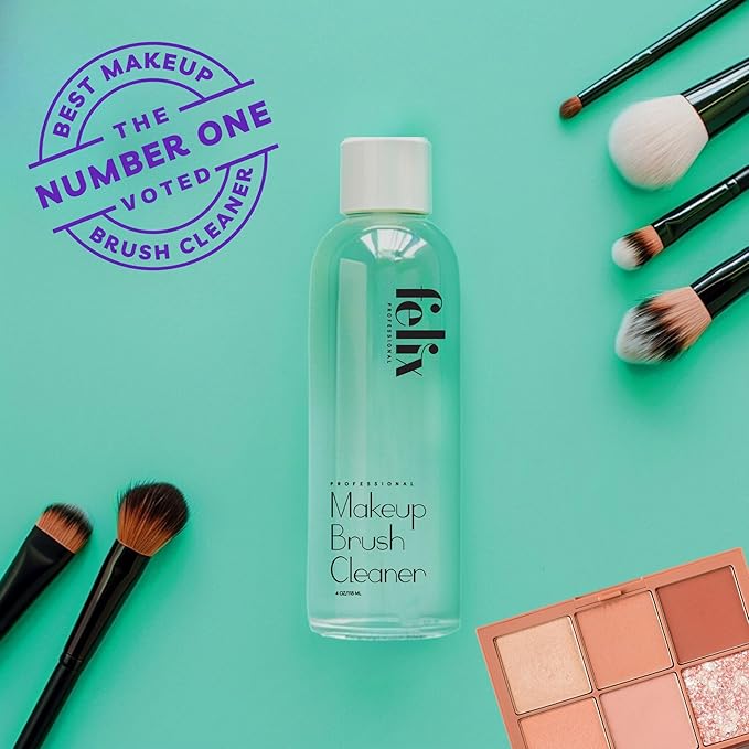 Liquid Makeup Brush Cleaner Solution | Rinsless, Quick Drying, Hydrating, Fragrance Free | for Natural and Synthetic Make-up Brushes (4 Fl oz)