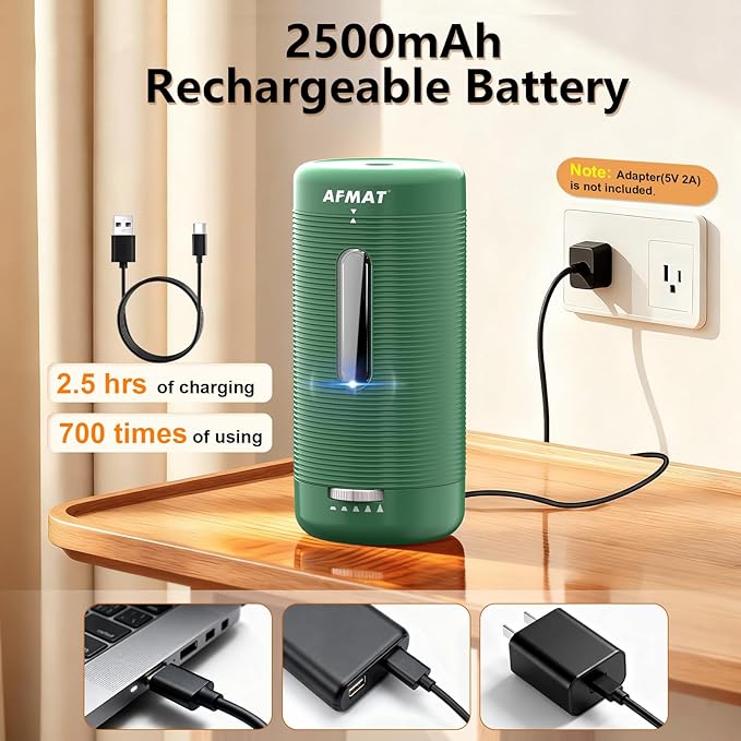 AFMAT Electric Pencil Sharpener, Fully Automatic Pencil Sharpener, Auto in & Out, Rechargeable Hands-Free Sharpeners for Jumbo & Colored Pencils (6.5-12mm), Portable for Home/Classroom/Office PSC2