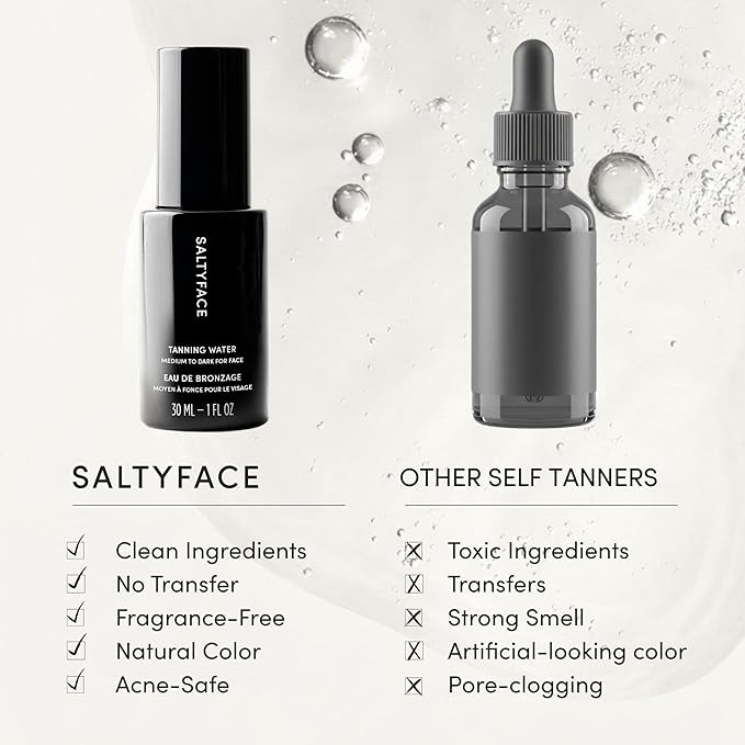 SALTYFACE - Tanning Water - Shade Medium to Dark - 1 FL OZ