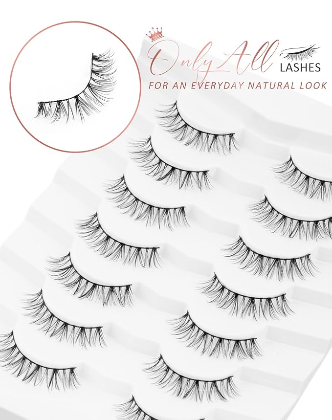 Onlyall Wispy Lashes Natural Flared False Eyelashes Fake Lashes DK23