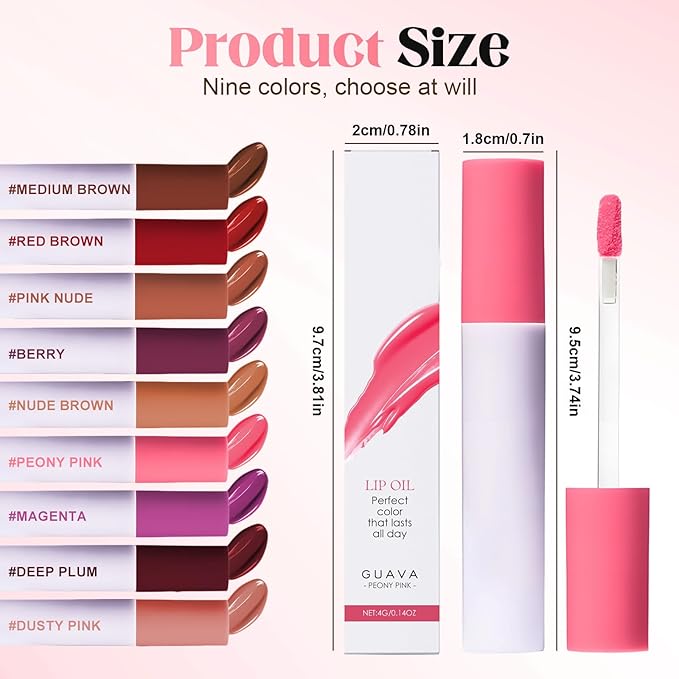 Lips Staining Lip Oil, 2026 New Lip Tint Lips Oil Long-Lasting Moisturizing, Plumping Hydrating Glossy Lip Glosses, Glossy Lip Stain Creamy Texture for Girl and Women (BLACK CHERRY)