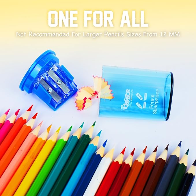 Pencil Sharpener - Dual Hole Premium Quality Sharpener for Standard, Large Colored & Makeup Pencils - Portable Pencil Sharpener for Kids, Artists, Office & Makeup Pencils