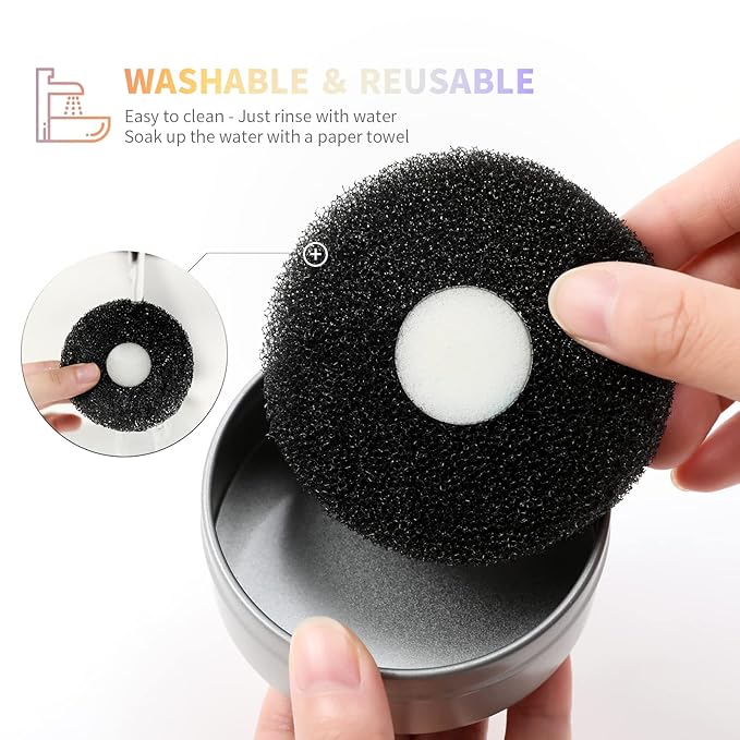 Docolor Makeup Brush Cleaner - Quick Dry Sponge for Removing Shadow Color - Compact Size for Travel