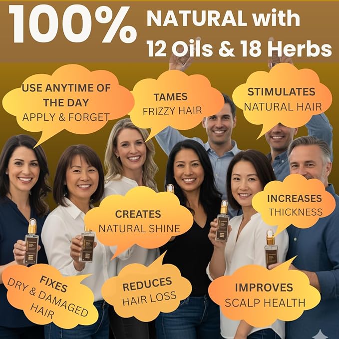 REVATOLOGY Hair Growth Serum and Leave-in Conditioner for Adults (Made in USA) Daily Use Formula 30 Oils and Herbal extracts Boosts Regrowth & Strengthens Roots | Cruelty & Chemical Free