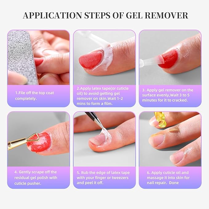 Gel Polish Remover, Professional Gel Remover for Nails, Quick & Easy Polish Remover In 3-5 Minutes, No Need for Foil Soaking Or Wrapping-30ml