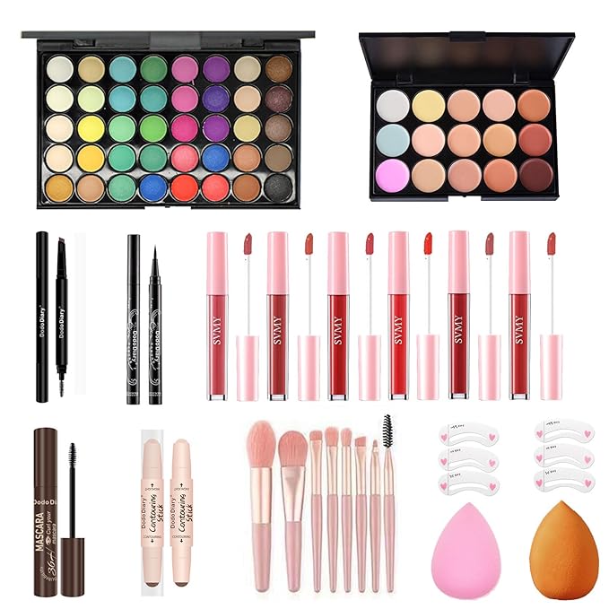 All in One Makeup Kit for Women Full Kit, Makeup Gift Set for Teens Girls, Professional Makeup Set with Eyeshadow Palette, Concealer, Lip Gloss,Mascara, Travel Makeup Kit for Beginners & Professionals
