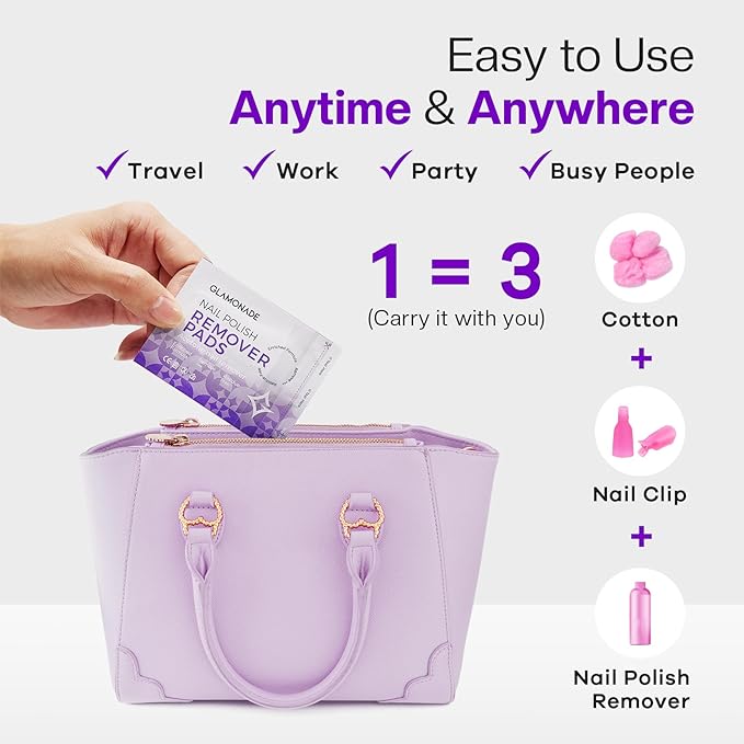Nail Polish Remover Pads: Acetone Nail Polish Remover Wipes 100 PCS Professional Individually Wrapped Wet Wipes Rapidly Remove Gel Fingernail Polish Travel Kit for Home & Salon Supplies