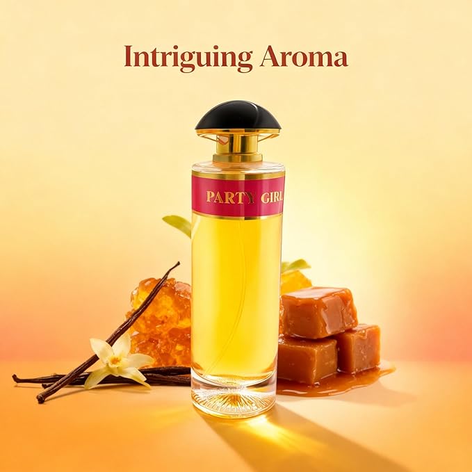 Party Girl Eau de Parfum Spray Perfume, Fragrance For Women-Daywear, Casual Daily Cologne Set with Suede Pouch- 3.4 Fl Oz Bottle Beauty Gift for Birthday, Anniversary