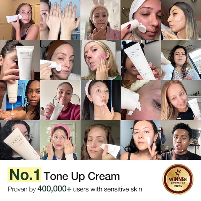 NDP Vitamin B9 Tone-up Cream, Silicone Free Face Primer for Pore Minimizing, 95% Pure Cica Extract, Breathable Skin Formula, Glass Skin & Lightweight, V-Cream Clean K-Beauty (65ml / 2.19 Fl Oz)