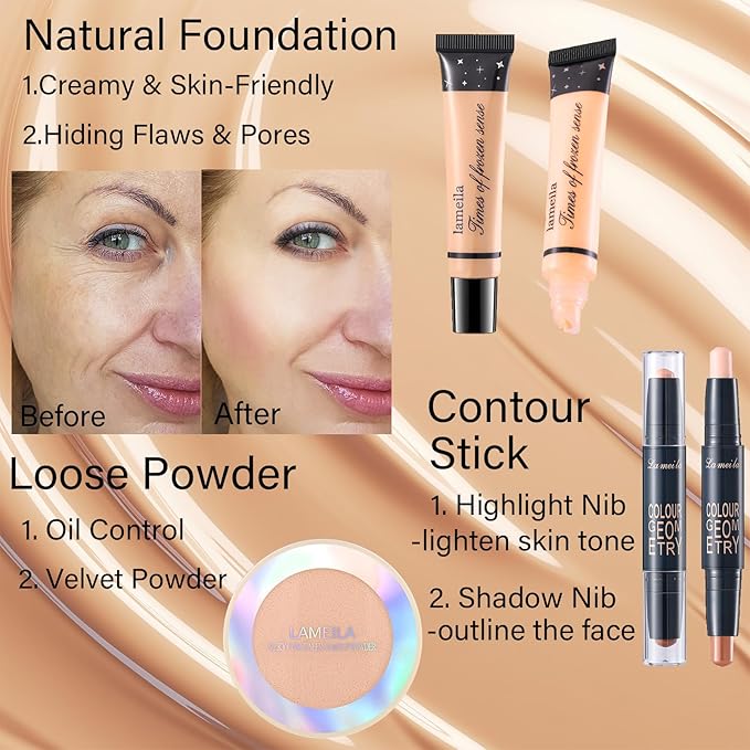 Makeup Set for Women, Makeup Full Kit for Beginners & Professionals, Travel Makeup Set for Teens & Adults, Makeup Gift Set for Girls, Eyeshadow Palette, Lip Gloss, Face & Eye Make up