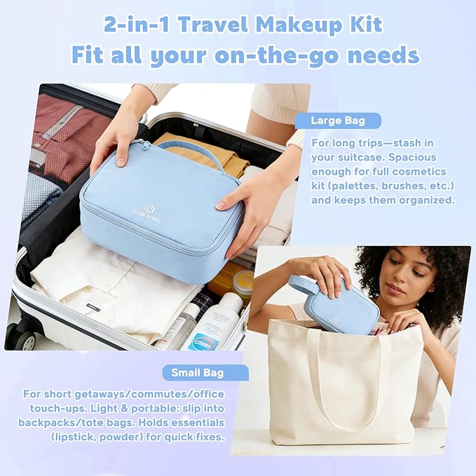 Color Nymph Makeup Sets for Women Teen Girls with 2-in-1 Travel Handbag, All In One Makeup Kits Full Kit Includes Eyeshadow Lipgloss Eyebrow Powder Highlighter Blush Mascara Eyeliner Lipliner & Puff