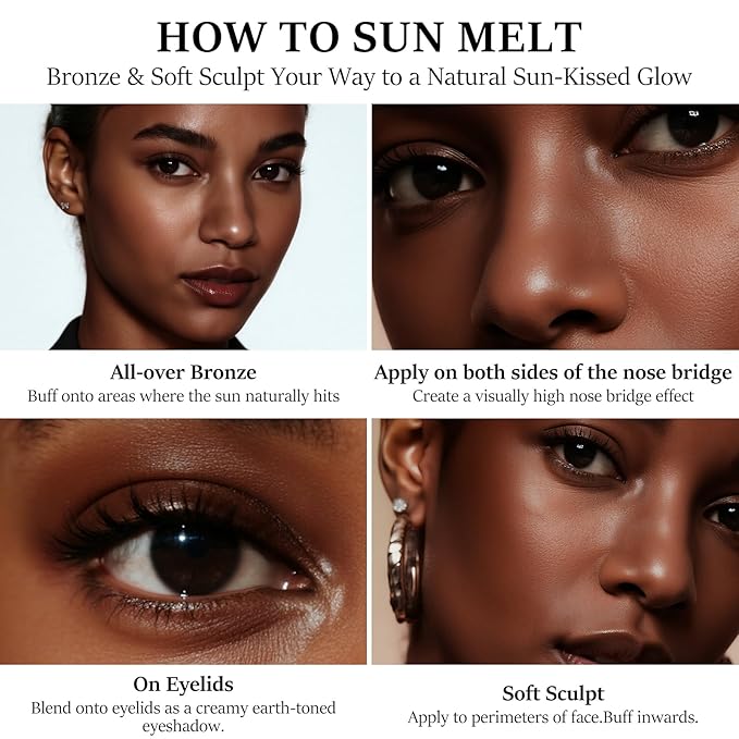 Cream Bronzer with Brush, Creamy & Highly Pigmented Formula, Blendable Cream Contour Makeup with a Natural, Matte Finish - Buildable Formula for Shimmer-Free, Deep, 0.7 Oz