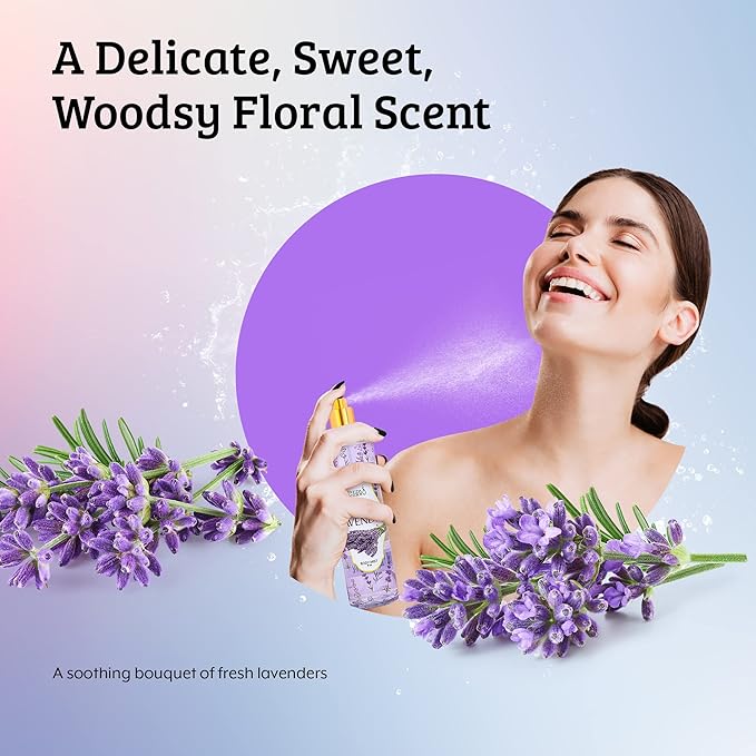 Lavender Luxury Body Spray For Women, Womens Perfume Fragrance Body Mist & Sprays, Women's Woodsy Scented Gifts & Presents, 8 oz Fine Mist Spray Bottle