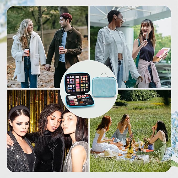 Color Nymph Makeup Palettes Makeup kits for Girls Any Ages, Teens Makeup Set for Beginner with Reusable Handbag, Eyeshadow Palette with Blushes Bronzer Highlighter Lipgloss Lip Oil Sharpener