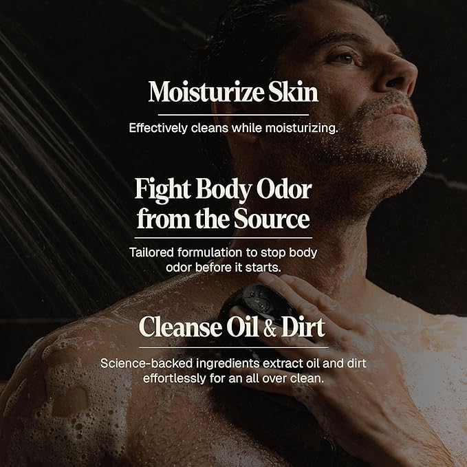 Black Wolf Moisturizing Body Wash for Men, Sandalwood - Mens Bodywash for Dry, Dehydrated & Sensitive Skin - Shower Gel Body Cleanser with Aloe Vera & Jojoba Oil to Remove Oil & Dirt