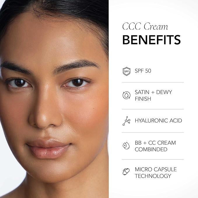 CLE Cosmetics CCC Cream (Golden Medium 301 / SPF 50) - Color Correcting With Sunscreen - Lightweight, Hydrating Foundation - BB & CC Hybrid - Light to Medium Coverage - 1 fl oz