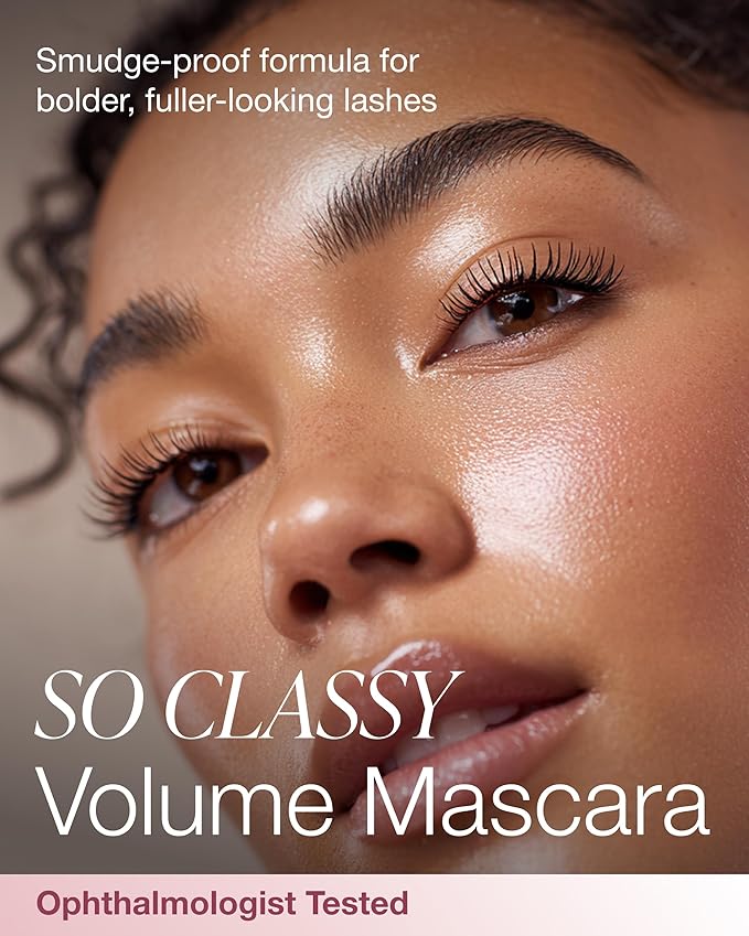 Mineral Fusion So Classy Volume Mascara (Black) - Voluminous Formula For Appearance of Fuller Lashes - Hypoallergenic, No Flaking or Caking, Smudge-Proof Formula - With Peptides & Vitamin B