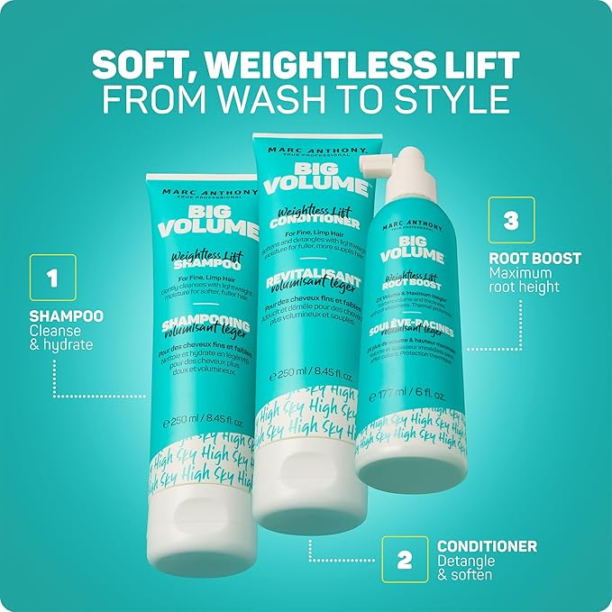 Marc Anthony Big Volume Root Lifting Spray for Fine & Thin Hair - Lightweight Hair Volumizer & Thickening Hair Styling Spray with Maximum Hold for Bounce - Frizz-Free & Sulfate-Free Hair Care Products