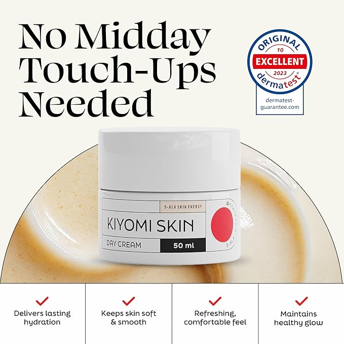 Day Cream - Daily Facial Cream with 5-ALA, Hyaluronic Acid, Cucumber, Squalane, Beta-Glucan - All Day Face Moisturizer for Fine Lines and Radiant Skin - Made in Germany - 1.7 Fl Oz