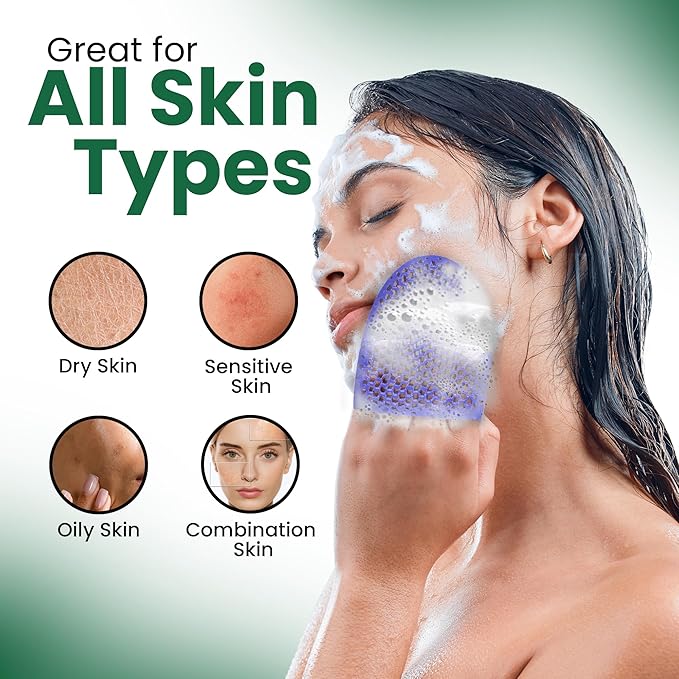 Sea Shampoo Shower Gel 8oz Bundle with Supracor Bath Mitt-Shampoo, Bath Gel & Exfoliating Glove Dead Skin Remover for Body-Exfoliator Glove Honeycomb Face Scrubber Exfoliating Mitt for Body