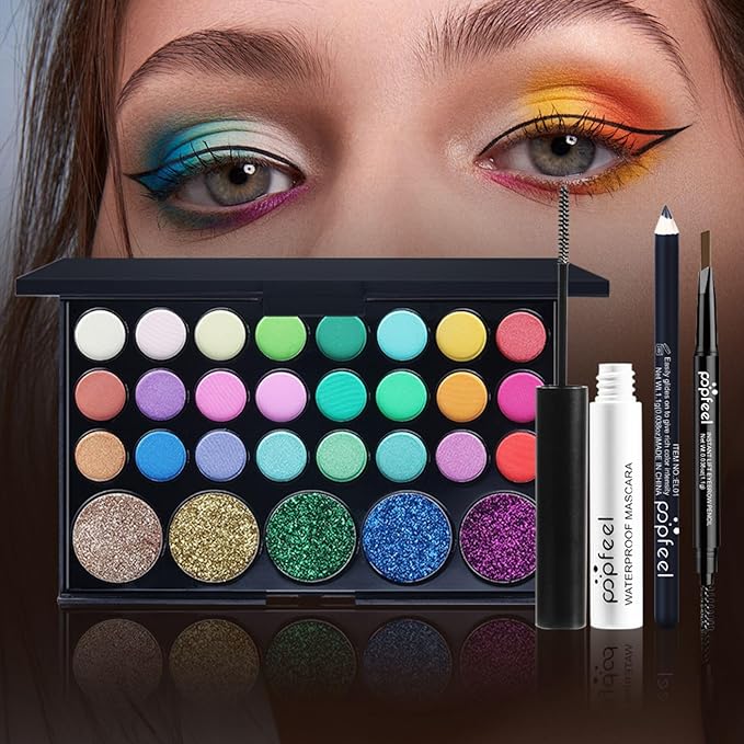 Makeup Set Box, Festival Surprise Assortment Gift with Professional Makeup Products, Cosmetics Set Party Favors for Women Girls Teenager, Vegan & Cruelty-Free, Set D