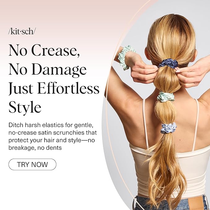 Kitsch Satin Scrunchies for Women - No Crease Hair Ties for Girls | Scrunchies For All Hair Types and Textures, Perfect for Day or Night - Garden Bouquet | Ideal Gifts for Women, 5pcs