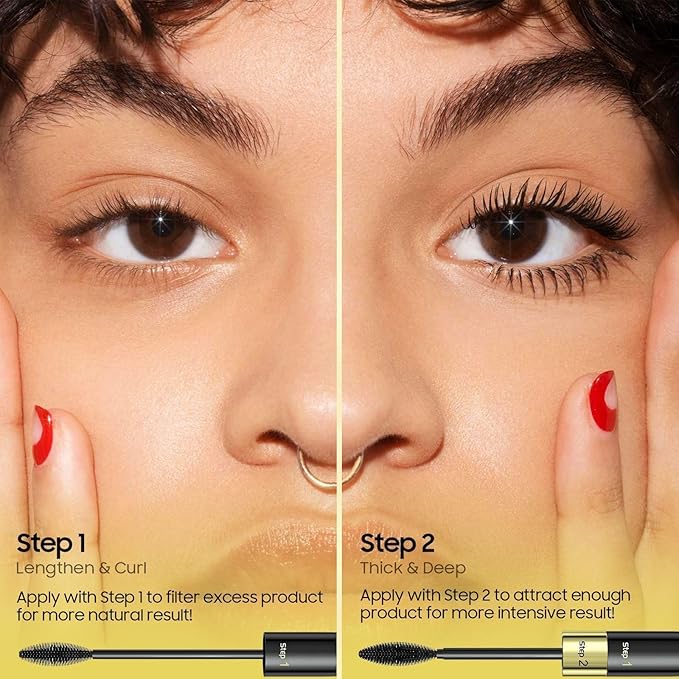 Mascara - Mascara Volume and Length, Waterproof & Long-Lasting Formula Curling & No Clumping Liquid Lash Extensions, Smudge-Proof and No Flaking for Elastic Stretching