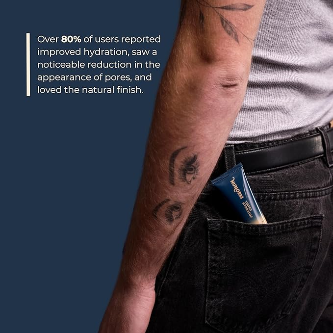 Men’s Tinted Moisturizer for Face - Waterbased Tinted Facial Hydrating Moisturizer with Lightweight & Buildable Coverage - Blurs Imperfections & Evens Skin Tone 03-Bronze