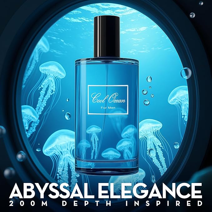 Men's Cologne Gift Set Include Blue Ocean,Cool Ocean,Amazing Code & Invincible - 3.4 Fl Oz Each | Vanilla Bourbon, Leather & Amber Floral Fragrance | Luxury Eau de Toilette Quartet