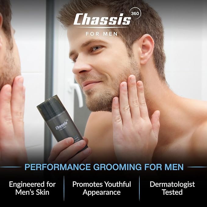 Chassis 360 All-In-One Face Moisturizer - Hydrating Face Moisturizer for Men with Vitamin, Niacinamide C & Hyaluronic Acid - Free From Phthalates, Parabens & Retinol - Facial Lotion- 3.4 Fl Oz