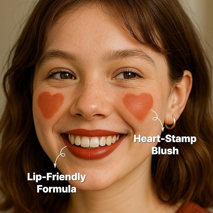 TOUCH IN SOL In My Heart Stick Blush (#Reddish brick) - Cream Blush Stick for Korean Makeup, Lip, Cheek & Shading Multi-Use, Blendable Milk Blusher for Dewy Glow, Kbeauty (0.21 Oz)