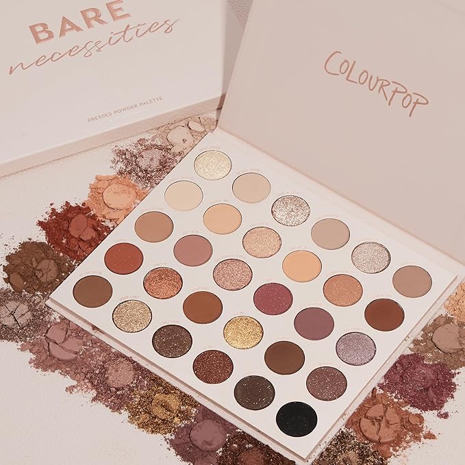 ColourPop Eyeshadow Palette - Eye Makeup Palette with Matte, Metallic, Matte Sparkle & Glitter Finishes - High-Pigment Eye Makeup with a Long-Wearing Formula - Bare Necessities (0.04 oz)
