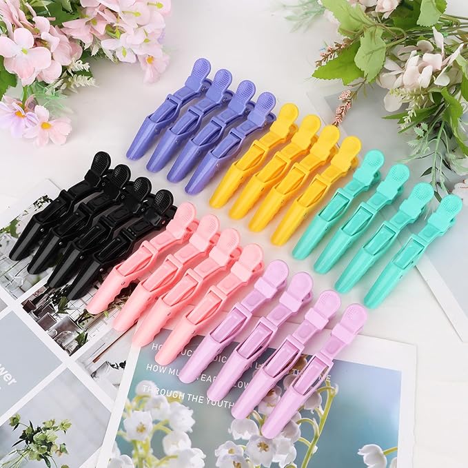 Ondder 24 Pack Alligator Hair Clips, Clips for Hair Sectioning, Hair Styling Accessories for Women Men Girls Teens,Multicolor