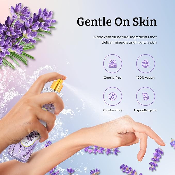 Lavender Luxury Body Spray For Women, Womens Perfume Fragrance Body Mist & Sprays, Women's Woodsy Scented Gifts & Presents, 8 oz Fine Mist Spray Bottle
