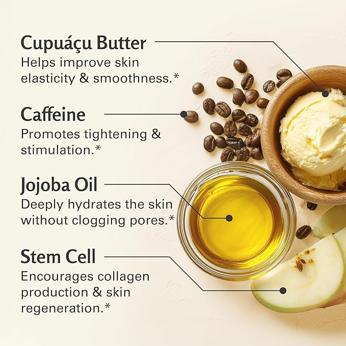 Firming & Moisturizing Brazilian Body Scrub for Body, Hands & Feet, Gentle Body Exfoliator with Cupuacu Butter, Jojoba Oil & Collagen, 16 oz (453 g) by M3 Naturals