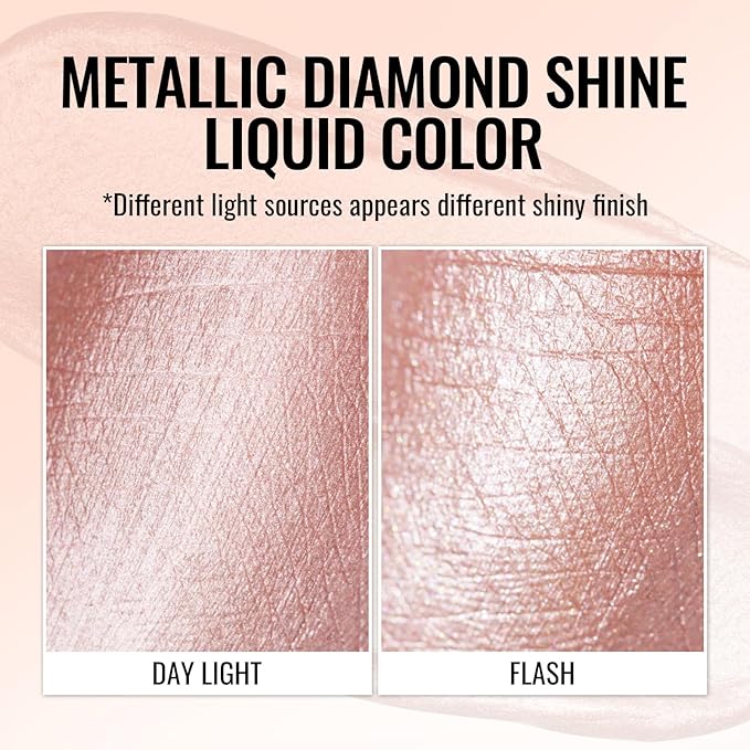 Oulac Metallic Liquid Lipstick Pink Lip Gloss for Women, Shimmer Lip Makeup, Long Lasting Waterproof, High Impact Lip Color, Oil-Based Formula, Transfer Proof, Vegan MD01