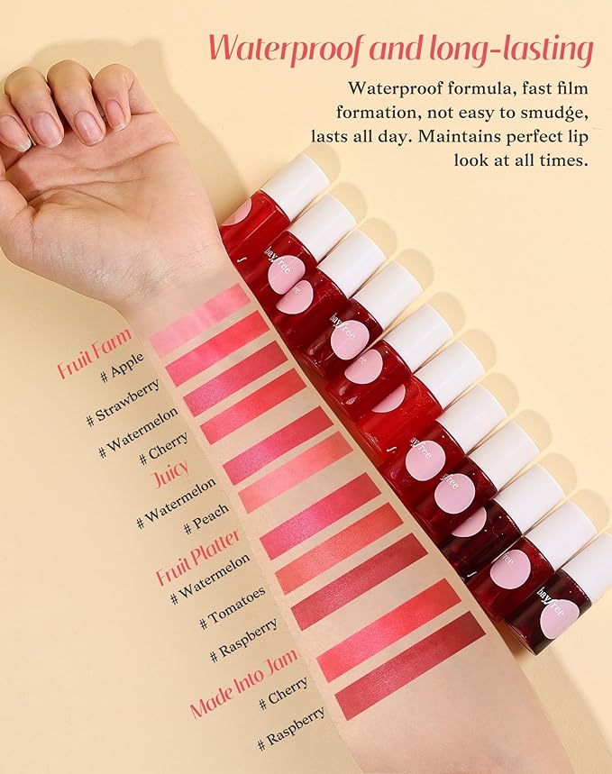 bayfree Lip Tint Stain Set, Lip Stain Long Lasting Lightweight Waterproof, Transfer-Proof, Non-sticky, Lip Makeup Matte Finish